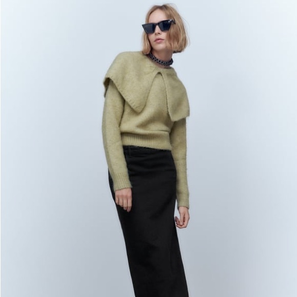 Zara Sweaters - Zara wide lapel knit sweater